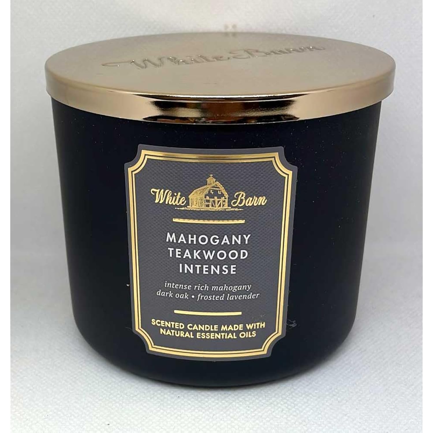 Bath & Body Works White Barn 3-Wick Candle in Mahogany Teakwood High Intensity, Scented