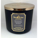 Bath & Body Works White Barn 3-Wick Candle in Mahogany Teakwood High Intensity, Scented