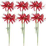 6 Stems 26.38 Inch Artificial Lycoris Radiata Spider Lily Flowers For Home Garden Decoration Red