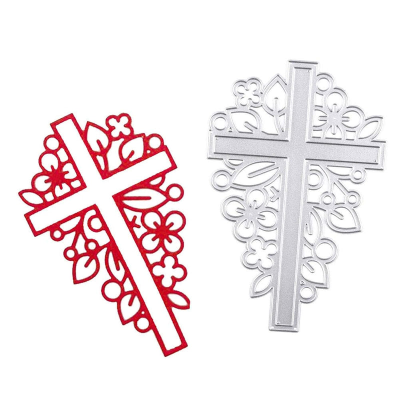 Easter Flower Cross Cutting Dies Stencil Metal Template Molds, Embossi