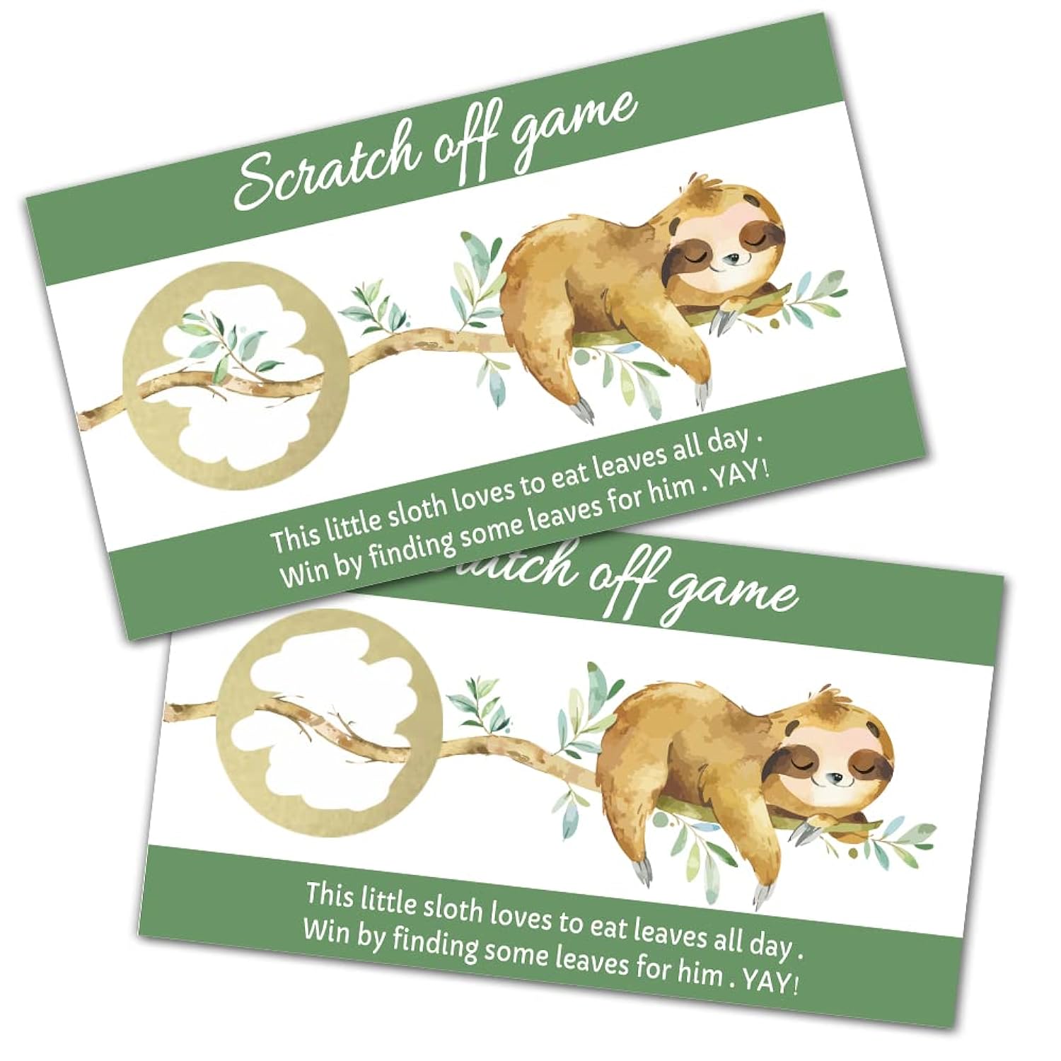 Sloth Baby Shower Scratch Off Game Cards?32 Pcs?Sloth Baby Games Raffle Cards Wedding Bridal Shower Gift Certificate Scratch Off Cards Family Holiday Games Supplies For Kids Adults