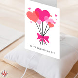 Happy Valentine’S Day Greeting Cards, Cute Romantic Valentines Love Hearts Balloons Thank You Greetings For Husband, Wife, Boyfriend, Girlfriend | 5" X 7" | 10 Per Pack