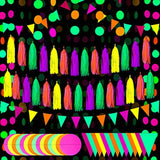 88 Pcs Glow Neon Party Supplies Including Neon Paper Garland 20 Pieces Paper Tassels Garland And Triangle Flags Bunting For Birthday Wedding Black Light Reactive Uv Glow Party Decorations