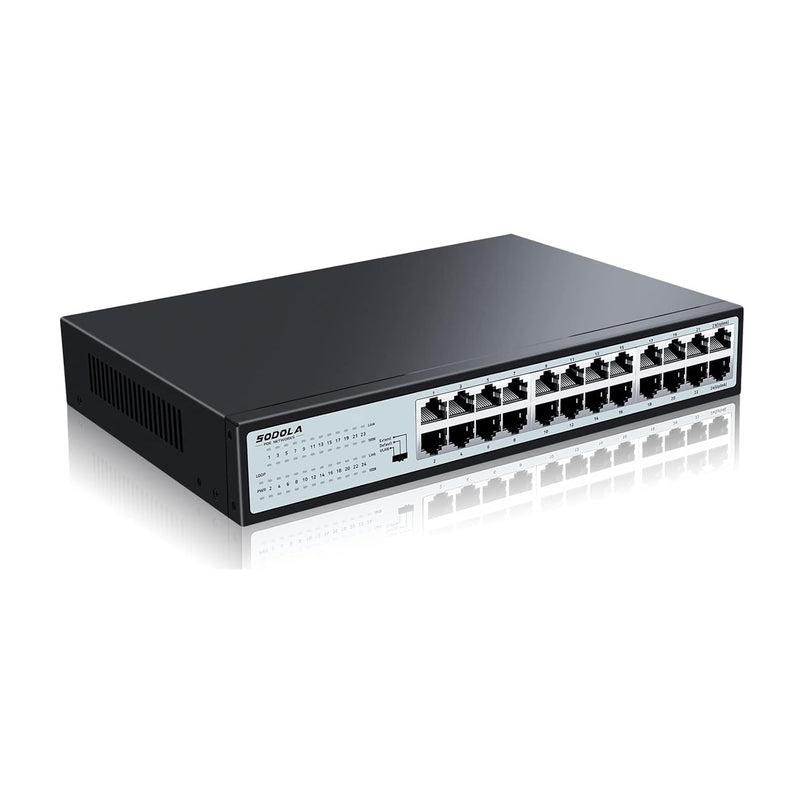 24 Port Gigabit Ethernet Switch | Desktop/ 1U Rackmount | Qos Priority| Plug &