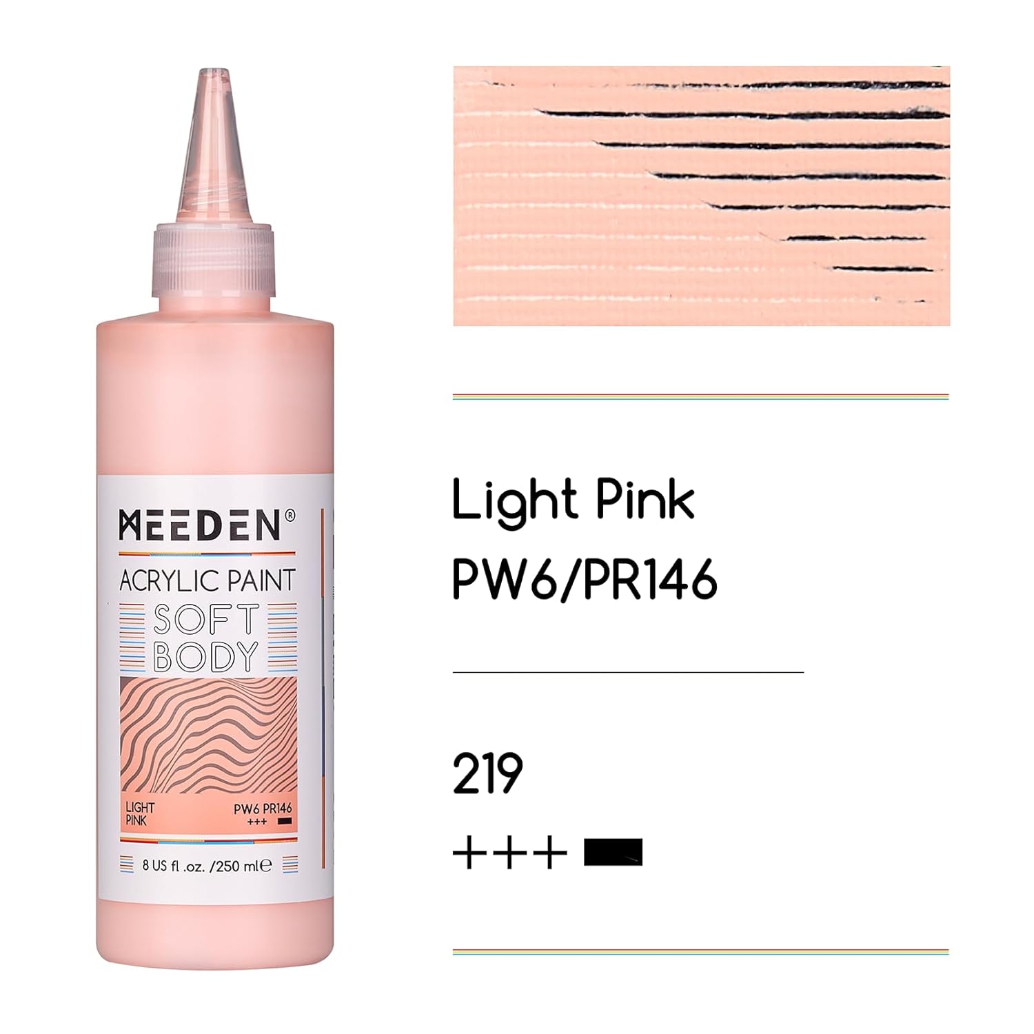 Soft Body Acrylic Paint: Light Pink Matte Finish - 250Ml/8.45Oz Bulk Acrylic Colors In Ergonomic Bottle - Fluid Flow Art Paints For Artists Canvas Painting