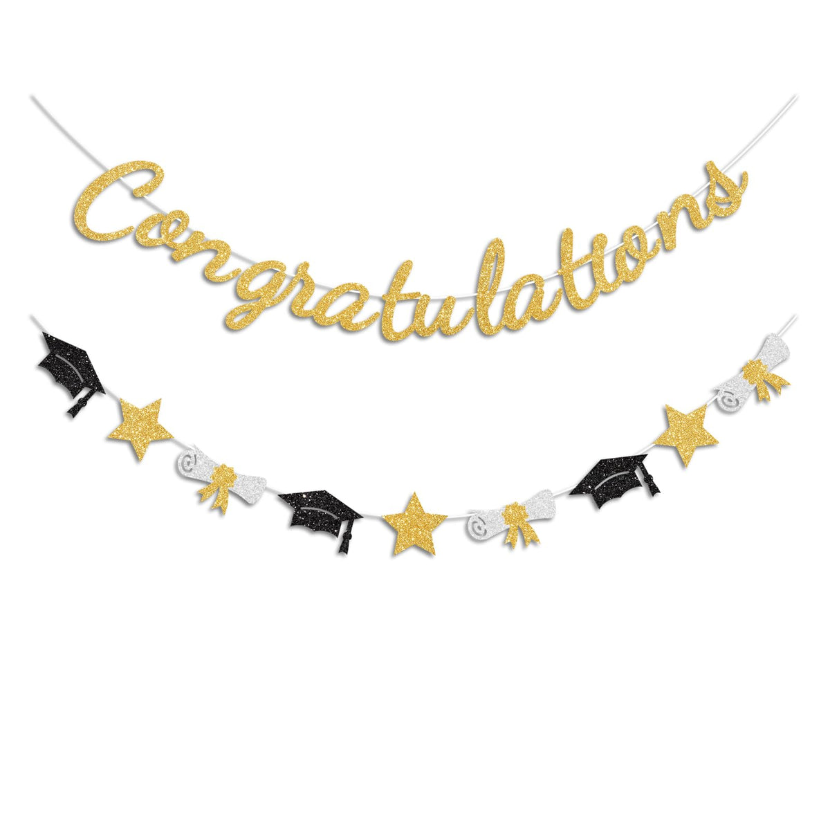 Congratulations Banner Gold Graduation Decorations Class of 2026 Prestrung Congrats Grad Banner for Middle School High School College Graduate Party Decorations