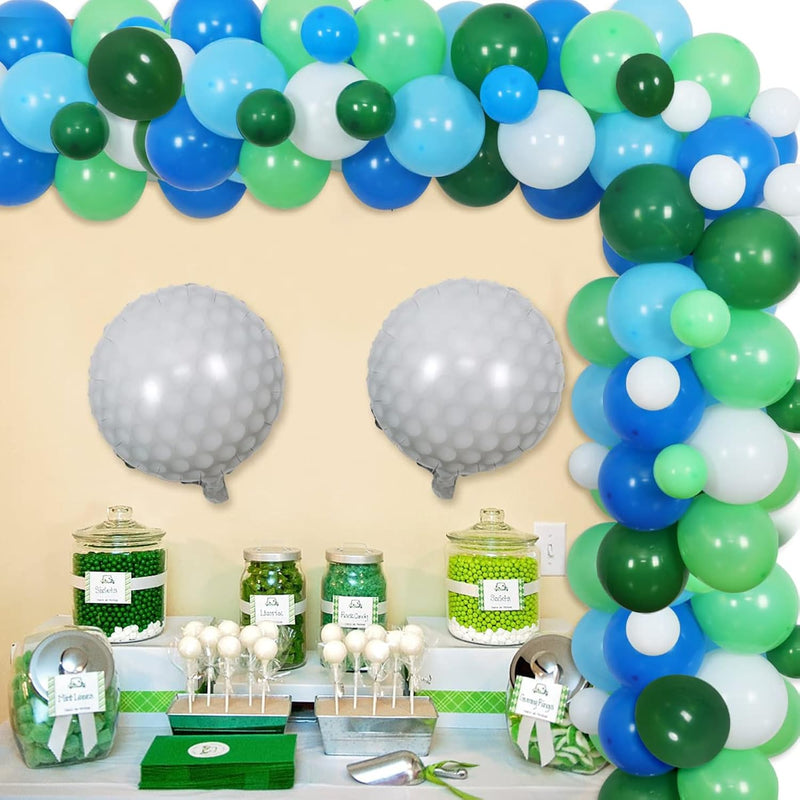 Golf Birthday Party Supplies For 1 2 3 4 5 Year Old - Blue Green Ballo