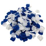 1200Pcs Royal Blue Silver White Silk Rose Petals Artificial Flower Petals Table Scatter Aisle Runner Wedding Bridal Shower Graduation Bachelorette Celebrate Boy Baby Shower Decoration