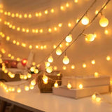 Battery Operated & Usb Powered 2 In 1 Globe String Lights, 32.8 Ft 80 Leds Fairy String Lights For Christmas Wedding Par