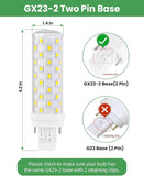 GX23-2 LED Bulbs 2 Pack 10W 4000K Neutral White 2 Pin 13W CFL Replacement Ballast Compatible