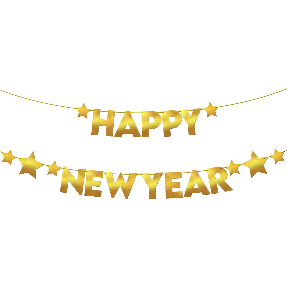 , Gold Happy New Year Banner - 10 Feet, Pre-Strung | Happy New Year Backdrop 2027 with Star for New Years Eve Party Supplies 2027 | New Years Decorations 2027 | NYE Decorations 2027