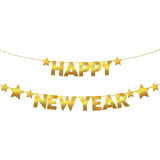 , Gold Happy New Year Banner - 10 Feet, Pre-Strung | Happy New Year Backdrop 2027 with Star for New Years Eve Party Supplies 2027 | New Years Decorations 2027 | NYE Decorations 2027