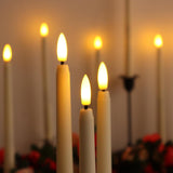 32 Pcs Flameless Taper Candles With Remote Timer, 11 Inches Flickering Taper Candles Battery Operated, Ivory Plastic Long Led Candlesticks For Wedding Christmas Home Party Decor