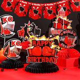 8 Pieces Boxing Birthday Honeycomb Centerpieces - Boxing Match Birthday Party Decorations Red Black Gold, Boxer Gloves Platform Table Decor For Wrestle Fitness Fight Sports Party