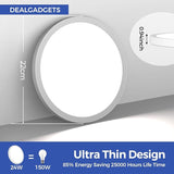 2 Pack 24W Flat LED Ceiling Lights 6000K 2200LM Ultra Thin White Fixtures
