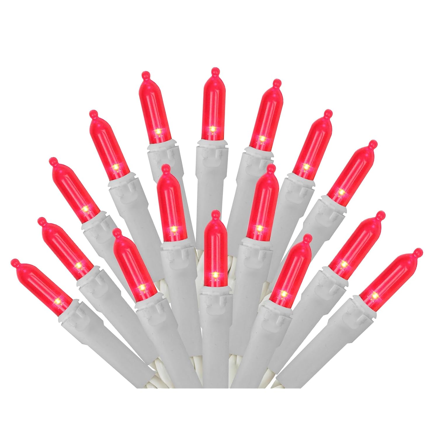 Red Valentines Lights - Red Led Christmas Tree Lights - Red Christmas String Lights - 100 Count Led Red Mini Lights On W