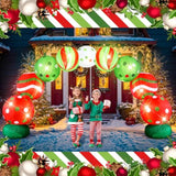 8.2 Ft Giant Christmas Inflatables Archway Christmas Blow Up Ball Arch With Built In Led Lights Lime Green Elf Balls Swi