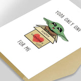 Cute Baby Yoda Valentines Day Card, Yoda Happy Valentine’S Card, The Mandalorian Baby Yoda Card, Yoda Only One For Me