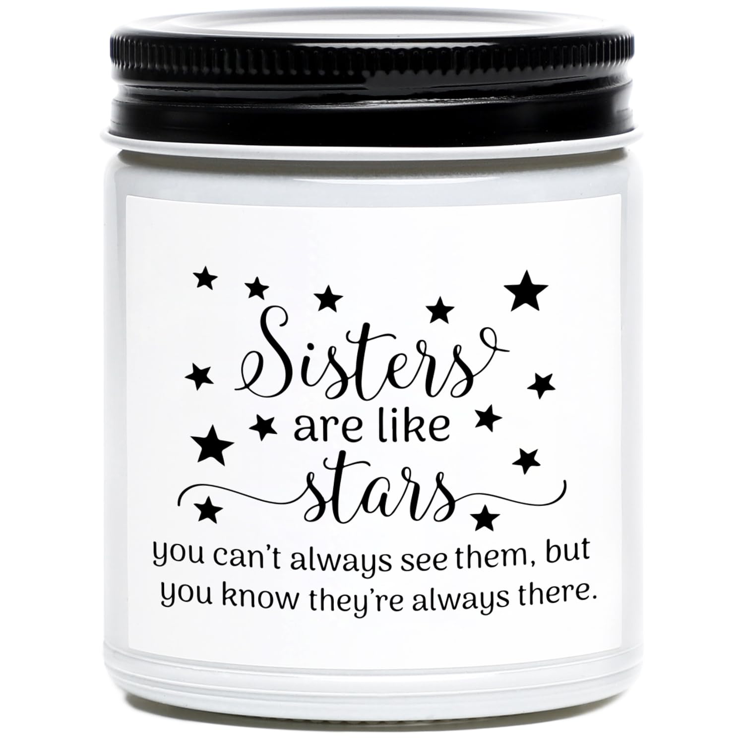 Sister Candle, Funny Sisters Gifts From Sister, Sisters Are Like Stars, Lavender Vanilla Scented Candle Gifts For Women, Birthday, Graduation, Christmas, Mothers Day Candles