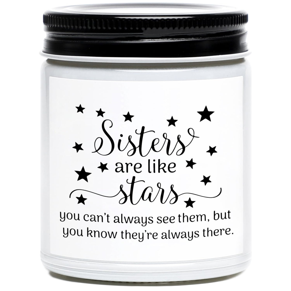 Sister Candle, Funny Sisters Gifts From Sister, Sisters Are Like Stars, Lavender Vanilla Scented Candle Gifts For Women, Birthday, Graduation, Christmas, Mothers Day Candles