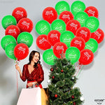, Merry Christmas Balloons - Pack Of 50, 12 Inch | Printed Red And Green Balloons For Christmas Party Decorations | Holiday Balloons, Christmas Balloons Decorations | Christmas Latex Balloons