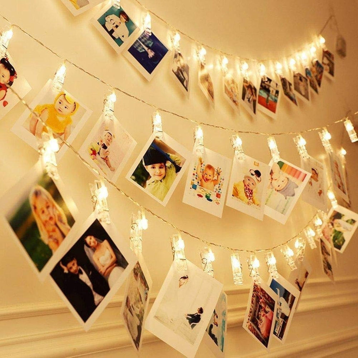 Photo Clip String Lights Led Battery Operated Starry Fairy Copper String Lights With Clips Warm White For Pictures Bedro
