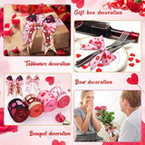 4 Rolls 24 Yards Valentine'S Day Wired Edge Ribbons 2.5 Inch Lips Hear