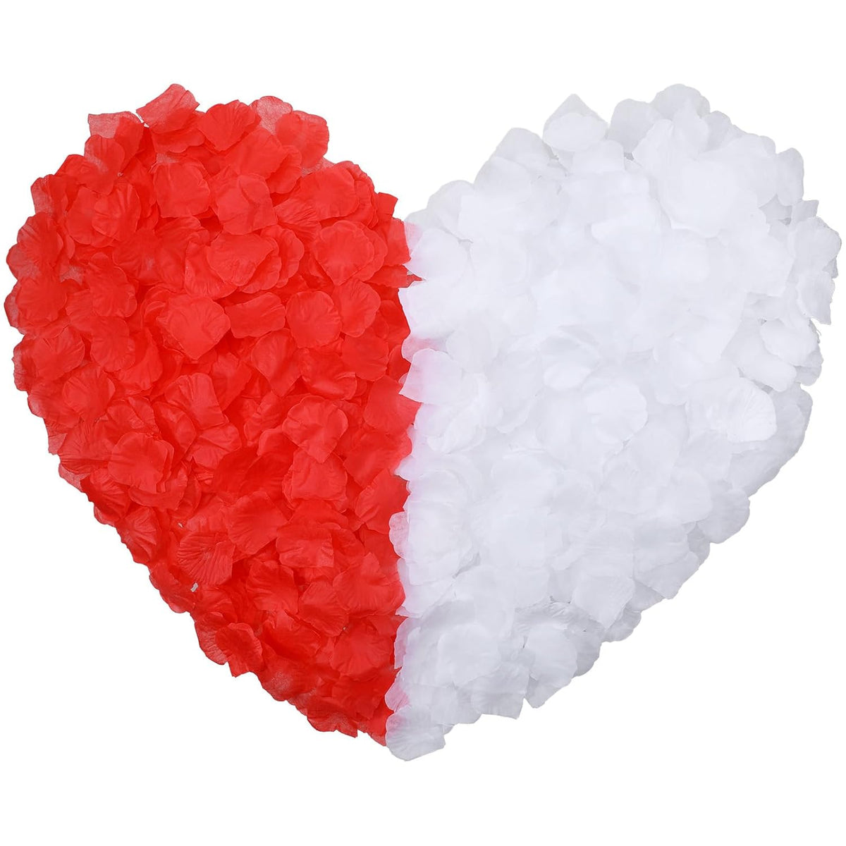 2000Pcs Fake White Roses Petals, White And Red Artificial Rose Petals, Fake Flower Petals For Decoration Romantic Night,Wedding,Flower Girl, Proposal Anniversary Decorations