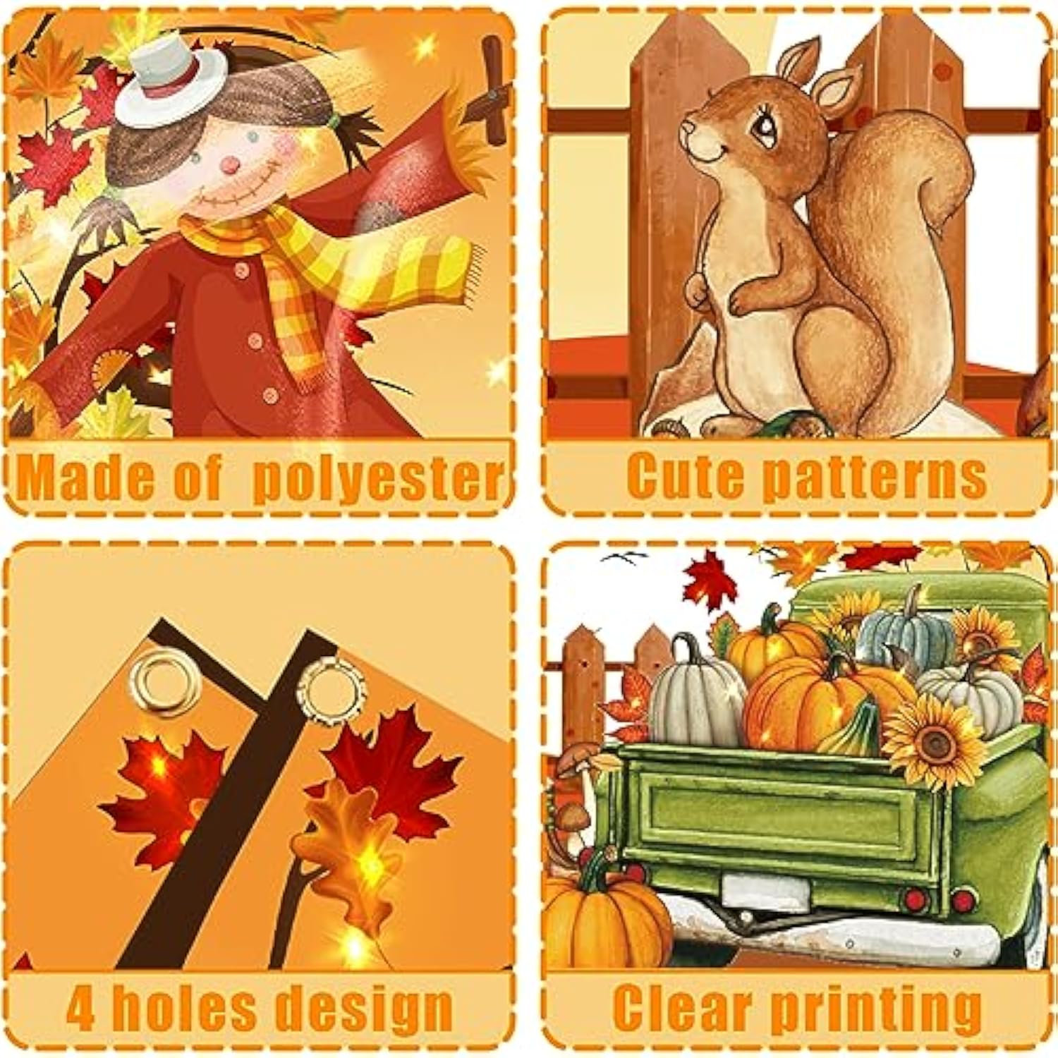 Happy Fall Y'All Backdrop Decorations, Large Polyester Scarecrow Maple Leaves Fall Backdrops Banner For Photography Thanksgiving Party Supplies
