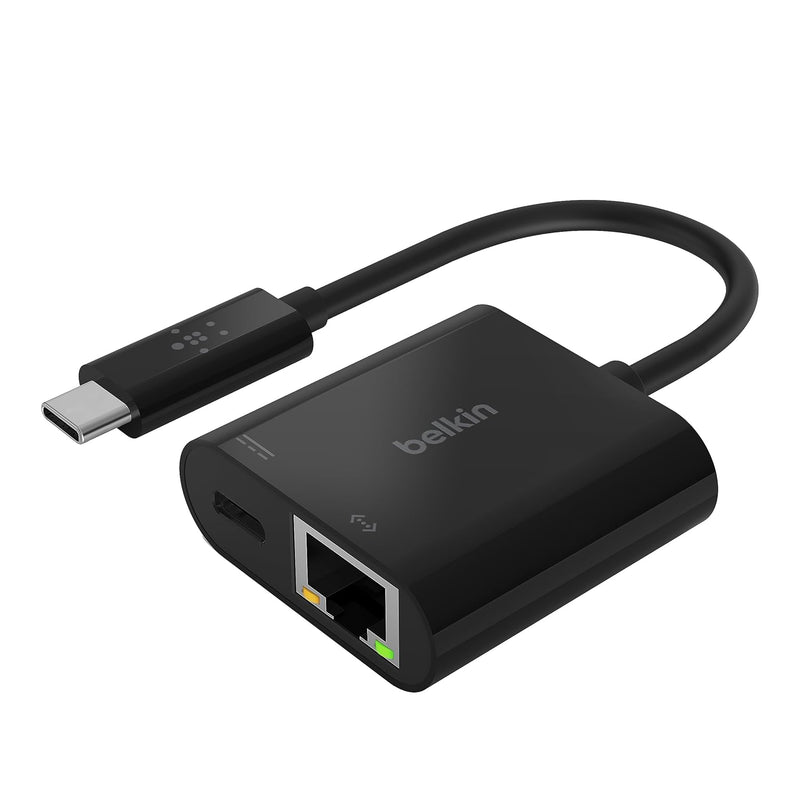 Belkin USB C To Ethernet + Charge Adapter - Gigabit Ethernet Port Compatible w