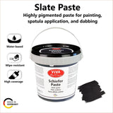 Viva Decor Artline Slate Paste (Colour Black, 1 L) Structural Paste Acrylic Based for Mixed Media Artists - Acrylic Paint with Stone Look for Canvas, Decoration and Sculpture - Made in Germany