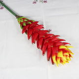 28" Artificial Ginger Lily 1Pcs Torch Bromeliad Flowers Orange Red Tropical Hawaiian Fake Silk Flower For Vase Bouquets Home Office Wedding Decor.