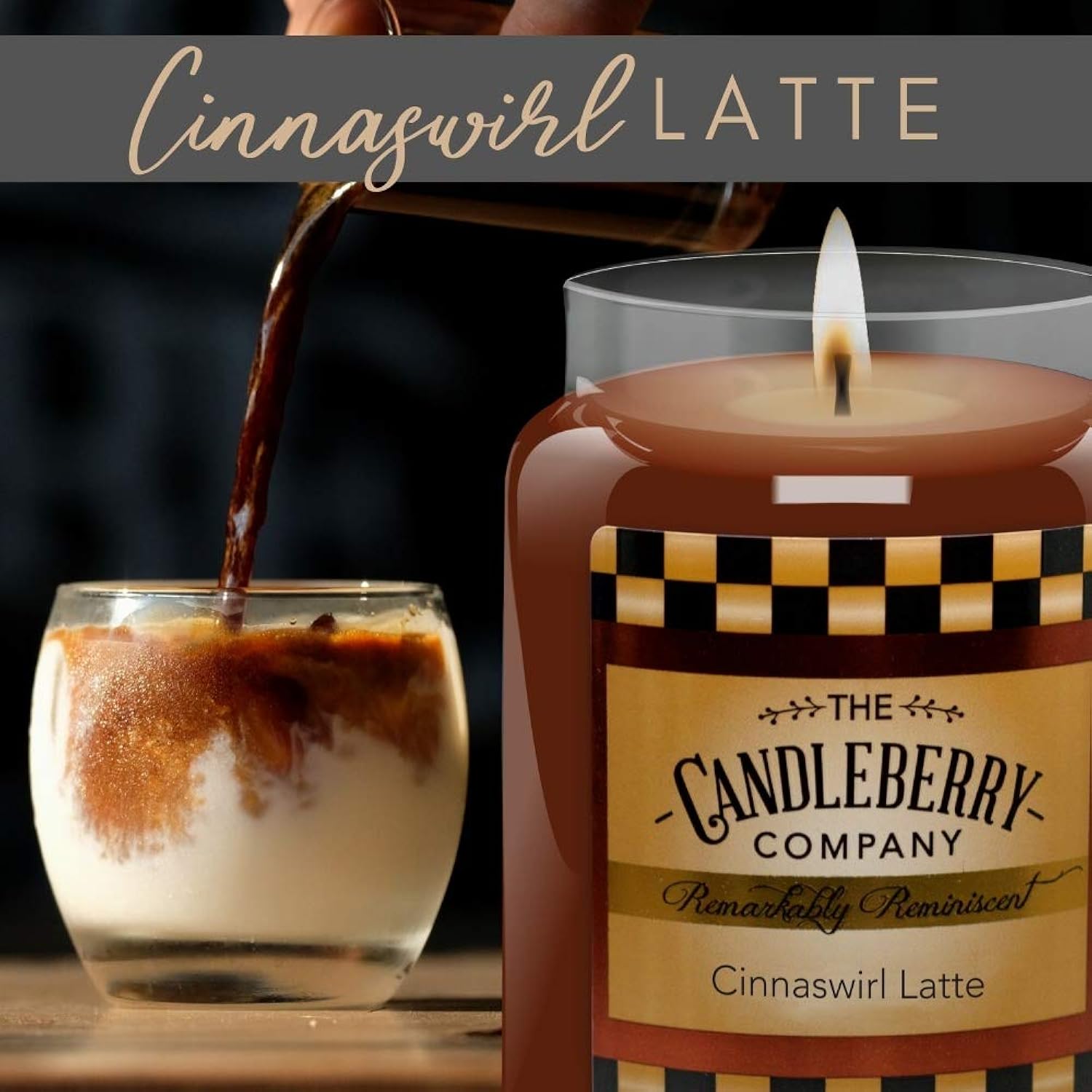 Candleberry Candles | Cinnaswirl Latte Candle | Best Candles On The Market | Hand Poured In The Usa | Highly Scented & Long Lasting | Large Jar