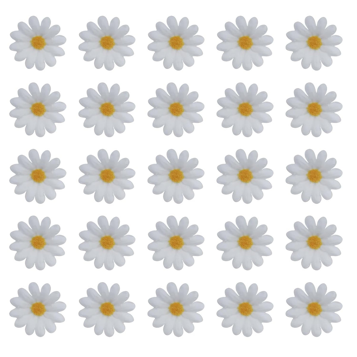 50 Pcs Daisy Flower Head 4 Cm Artificial Chrysanthemum Silk Sunflowers For Wedding Bride Party Home Diy Crafting Decoration (White)