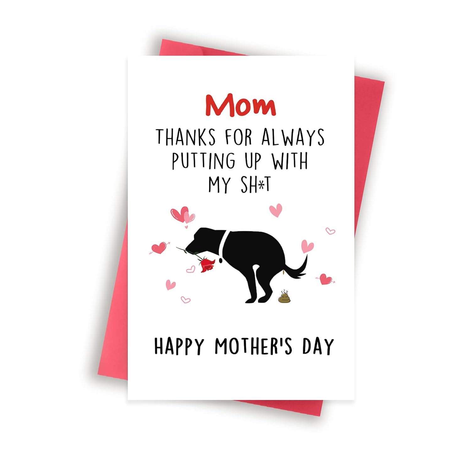 Happy Dog Mom Gifts For Women, Rude Mothers Day Card For Dog Mom, First Pet Mother’S Day Card For Her, Hilarious Mother’S Day Card Gift From Dog