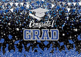7x5ft 2026 Graduation Backdrop for Photography Class of 2026 Blue Congrats Grad Photo Background Prom Party Banner Decorations
