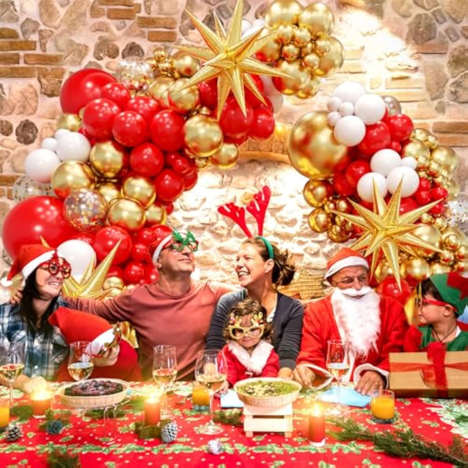 132Pcs Red And Gold Balloon Arch Kit, Red And Gold Balloons With 22Inch Foil Balloons Gold Confetti White Latex Balloons For Wedding Valentine'S Day Engagement Anniversary Birthday Party Decorations