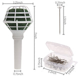 2 Pcs Bride Wedding Handle Foam Flower Rack, Wedding Bouquet Artificial Flowers, With 50 Pcs Plastic Diamond Pin.