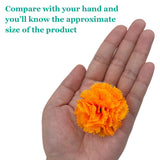 50Pcs Artificial Marigold Flowers, 2‘’ Silk Heads With Stems For Diwali, Indian Festival, Day Of The Dead Dia De Los Muertos, Mexican Party, Halloween, Altar Diy Decor