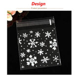 100 Pcs Christmas Snowflake Candy Bags, Goodies With Self Adhesive Candy Bags