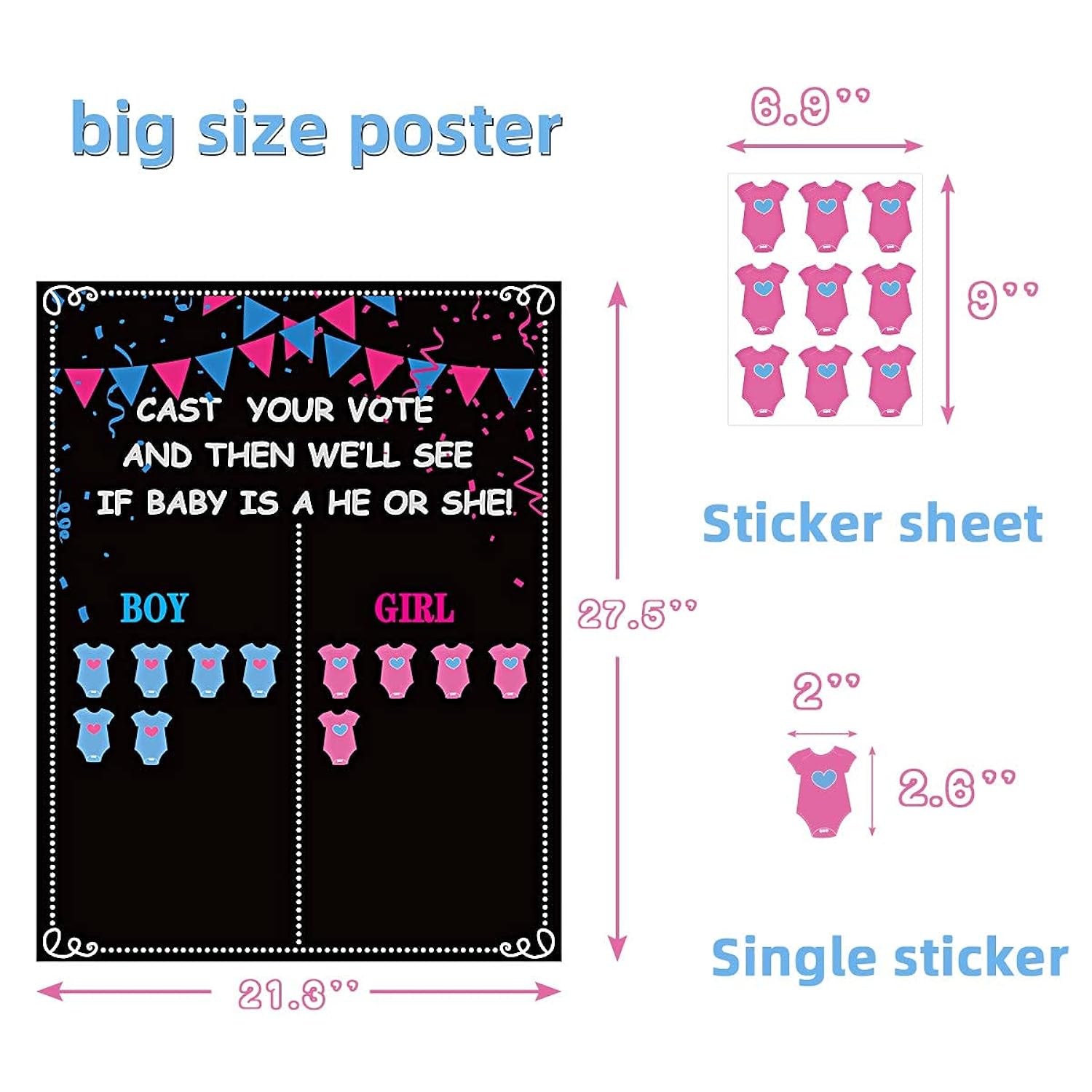 Gender Reveal Decorations - 54 Voting Gender Reveal Games Gender Reveal Ideas Boy Or Girl Games Party Supplies For Gender Reveal Voting Use Gender Reveal Decor