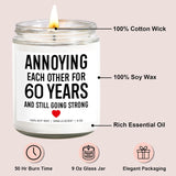 Funny Scented Candle, 60Th Wedding Anniversary Decorations, 60Th Anniversary, Gifts For Couples, Parents, 60 Year Anniv. Diamond Presents For Women, Men, Grandparents, Friends, Wife, Husband