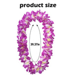 4Pcs Hawaiian Flower Leis For Luau Parties - Tropical Party Decorations & Favors, Hawaiian Lei Garland Necklaces For Birthdays, Wedding & Summer Beach Vacations (Purple)