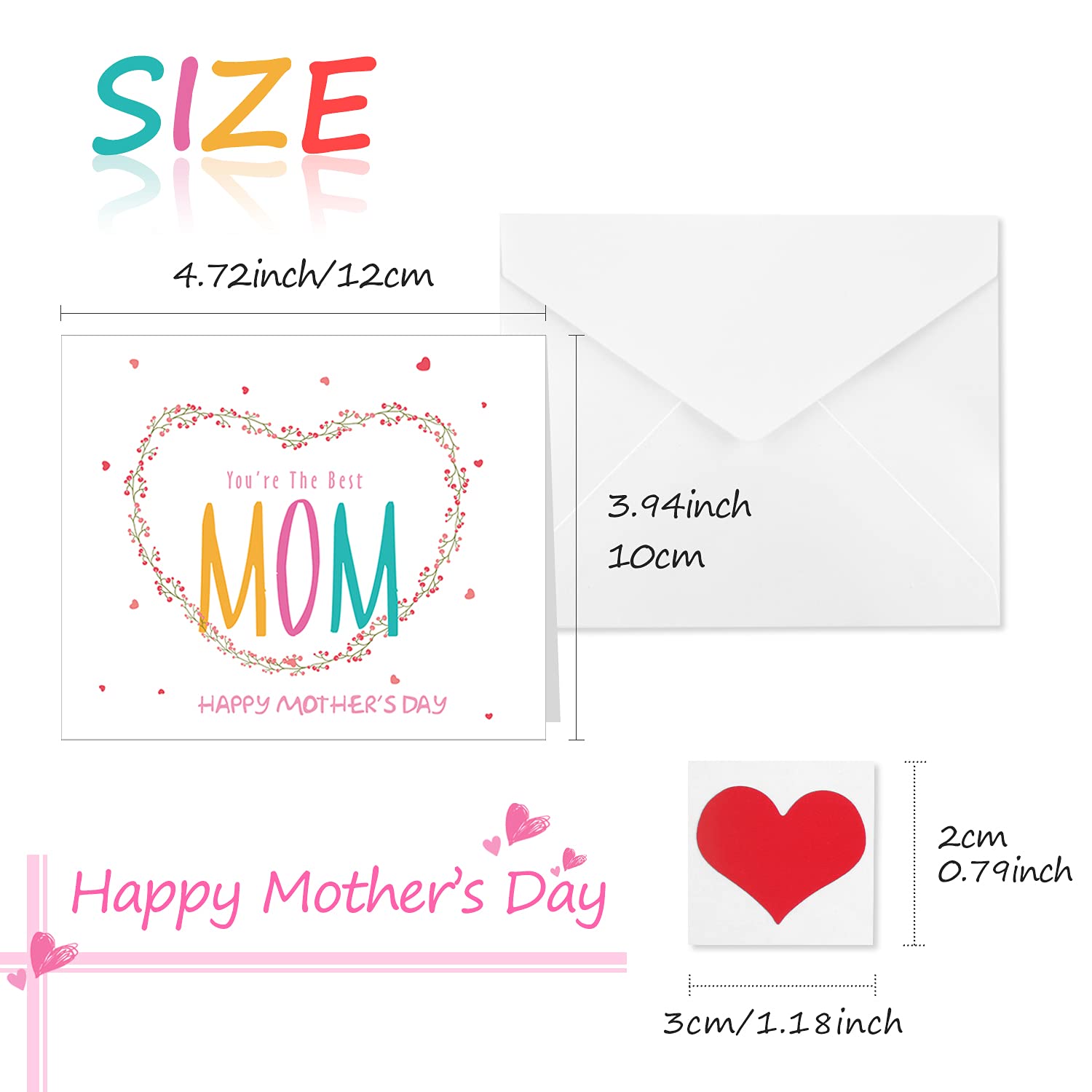 36 Pcs Mother'S Day Greeting Cards With Envelopes,6 Assorted Unique Designs For Mother'S Day