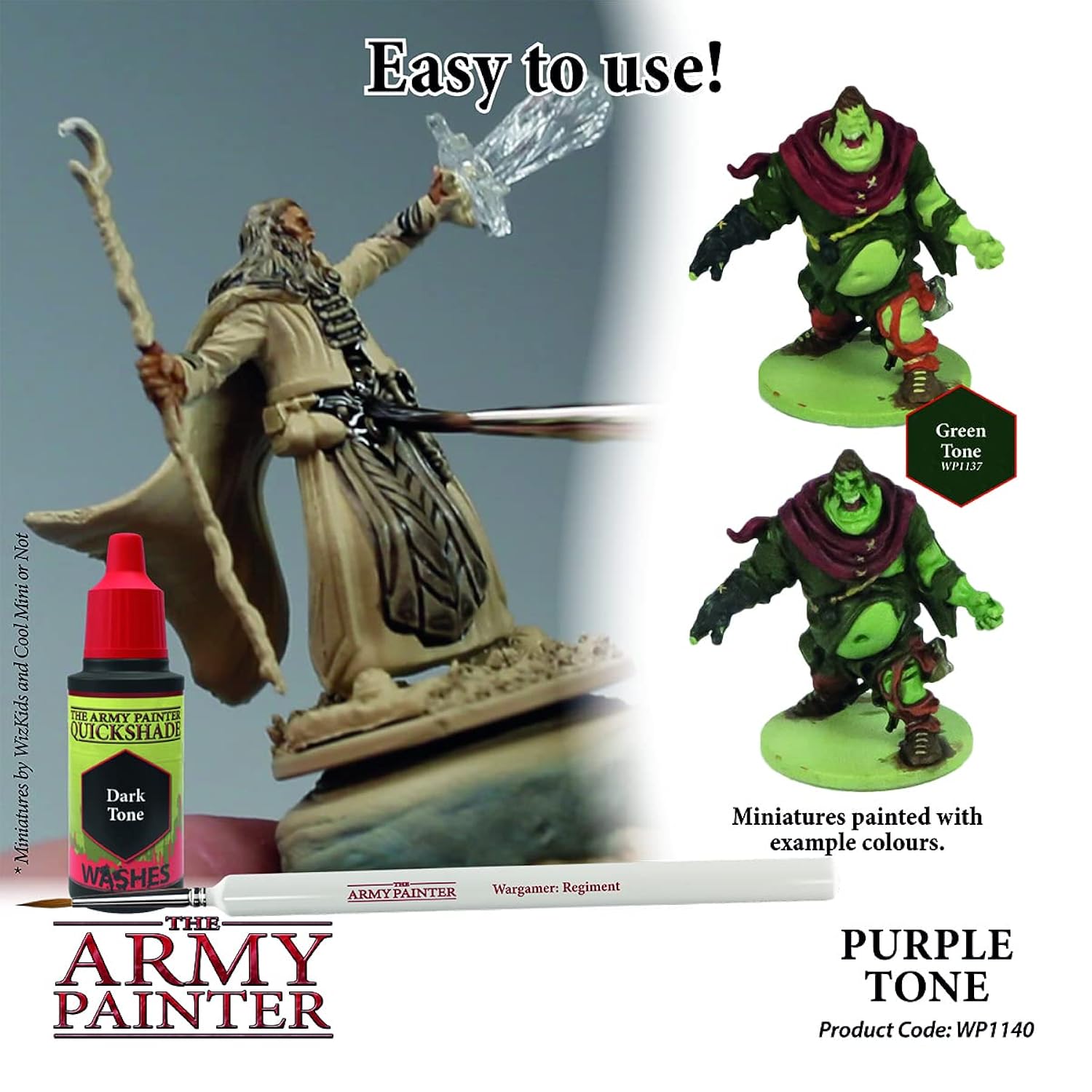 Purple Tone Ink - Quickshade Wash - Non-Toxic Lightly Pigmented Water Based Wash Paint For Tabletop Roleplaying, Boardgames, And Wargames Miniature Model Painting
