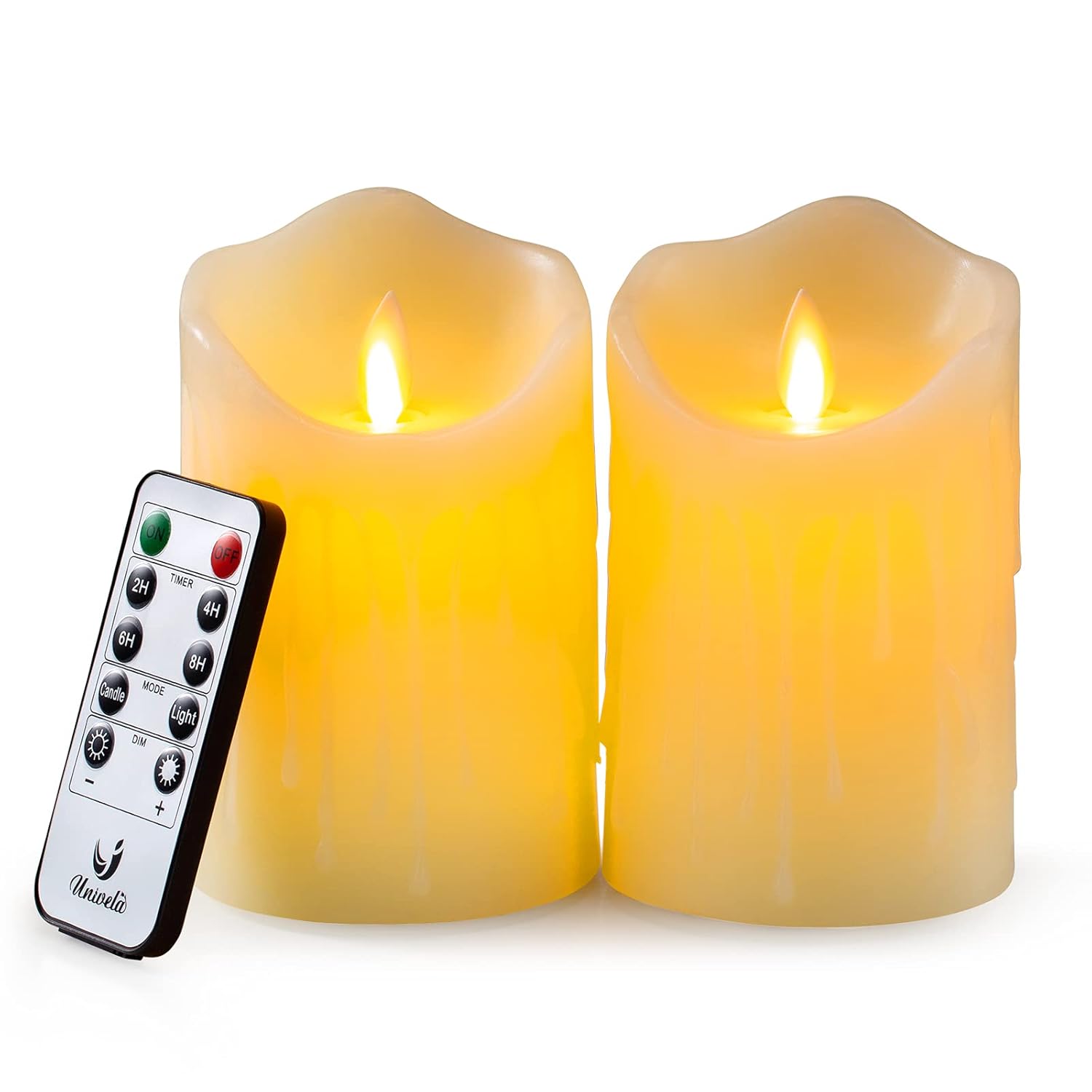 Flameless Candles With 10 Key Remote Timer Flickering Tear Wave Shaped Tealight Real Wax Simulate Dripping Led Candles Battery Operated Safe For Halloween Christmas Indoor Outdoor Decor, 3X5" , 2 Set
