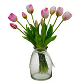 10Pcs Pink Tulips Artificial Flowers Real Touch Fake Tulips Fake Flowers Mother'S Day Easter Valentine'S Day Gifts Spring Decorations For Home