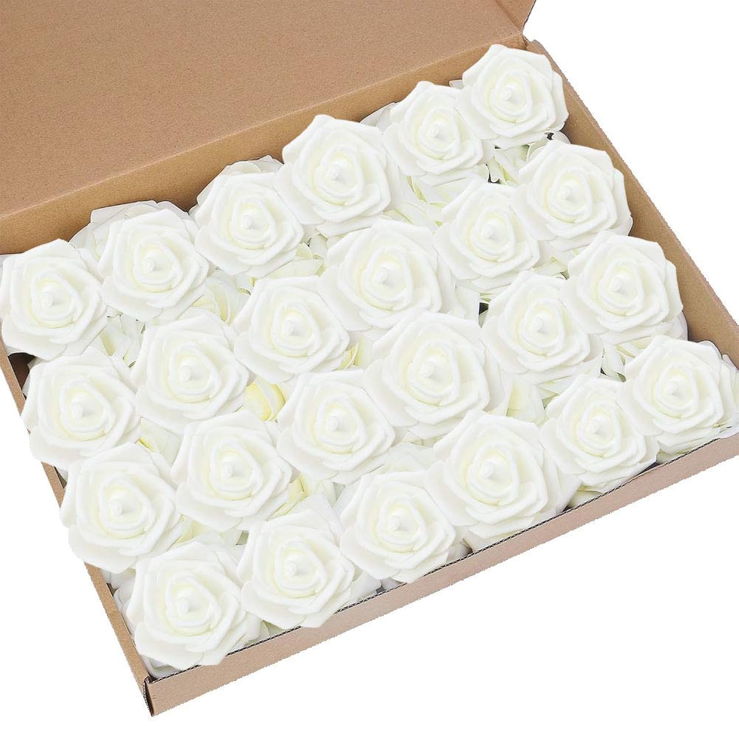 60 Pcs Artificial Flower Rose Artificial Roses For Diy Bouquets Wedding Party Baby Shower Home Decor