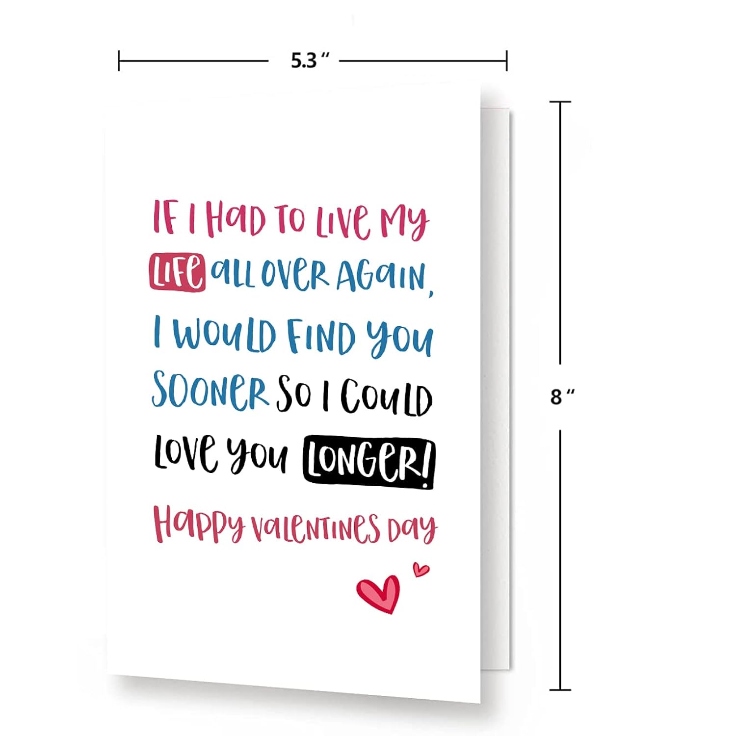 Romantic Love Poem Valentine'S Day Card, Sweet Valentines Day Card For Him Her, If I Had To Live My Life All Over Again...