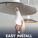 4 Pack A23 LED Light Bulbs 33W 4000 Lumens 3500K Natural White Dimmable E26 Base UL Listed